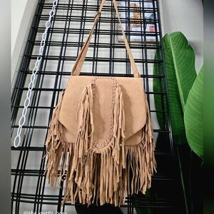 SOLD❗️ Suede Leather Artisan Fringe Bag